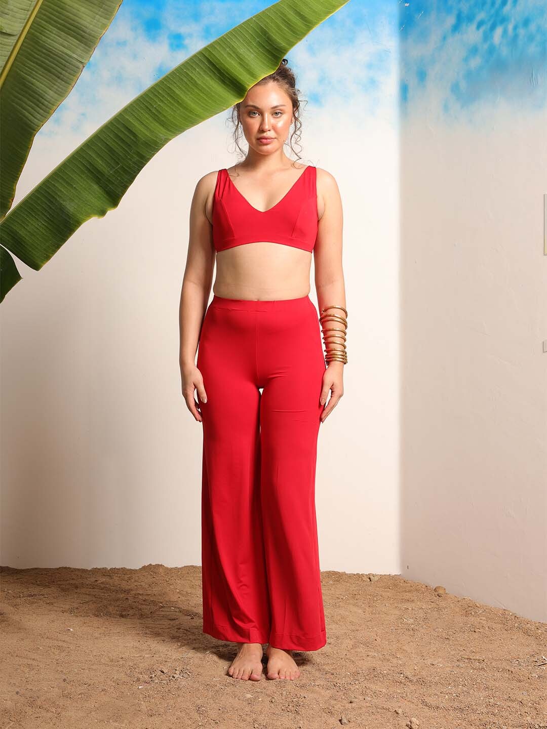 Red Solid Co-Ord Set